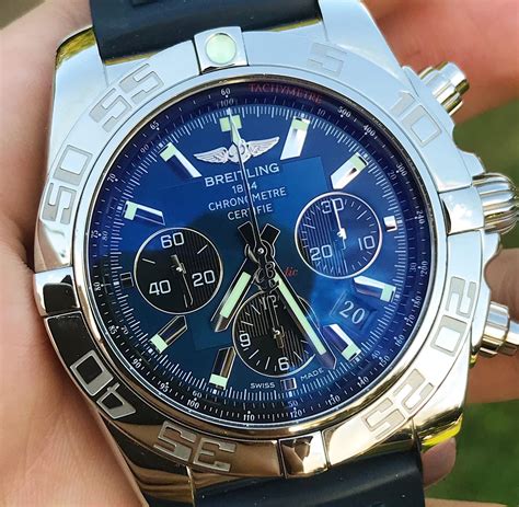 breitling chronograph blue face|breitling chronomat 44 blackeye blue.